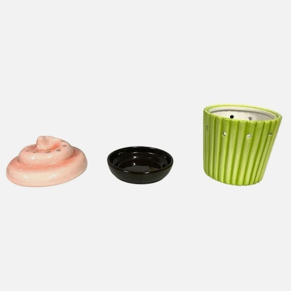 Scentsy Green and Pink Cupcake Accent Wax Holder Retired